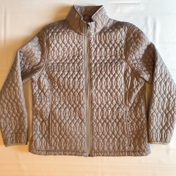 Lands' End Jackets & Blazers - Lands End Pewter Long Sleeve Lightweight Quilted Zip Front Jacket Size L/P 14-16